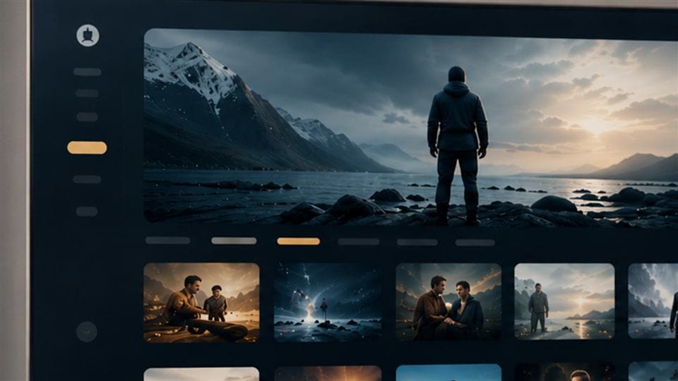 Illustration av premiumkänsla för film och serier på streaming