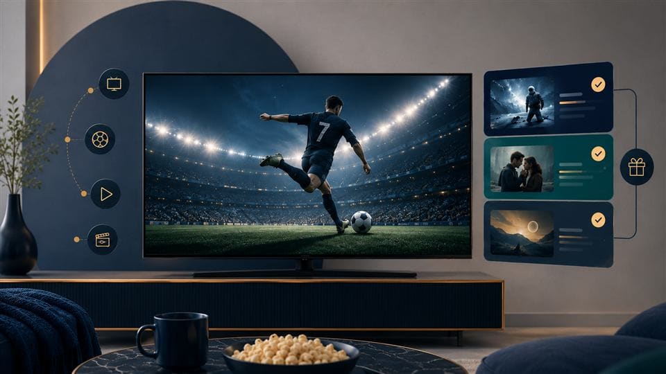 Illustration av sportstreaming på tv